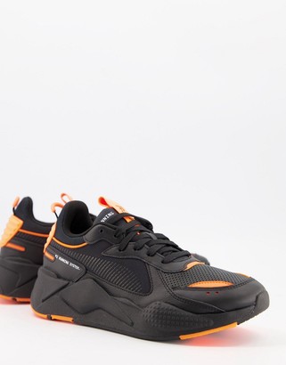 Puma RS-X winterized sneakers in black and orange - ShopStyle