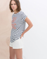 Thumbnail for your product : Zara 29489 Stripes And Text T-Shirt