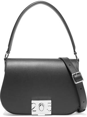 Calvin Klein Bonnie Grosgrain-trimmed Leather Shoulder Bag