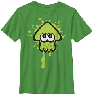 Fifth Sun Nintendo Big Boy's Splatoon Green Inkling Squid Splat Short Sleeve T-Shirt