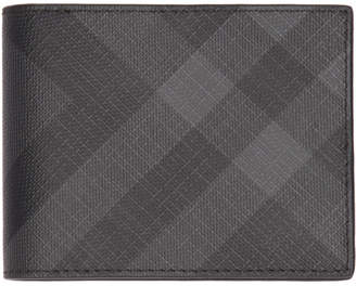 Burberry Grey and Black London Check Hipfold Wallet