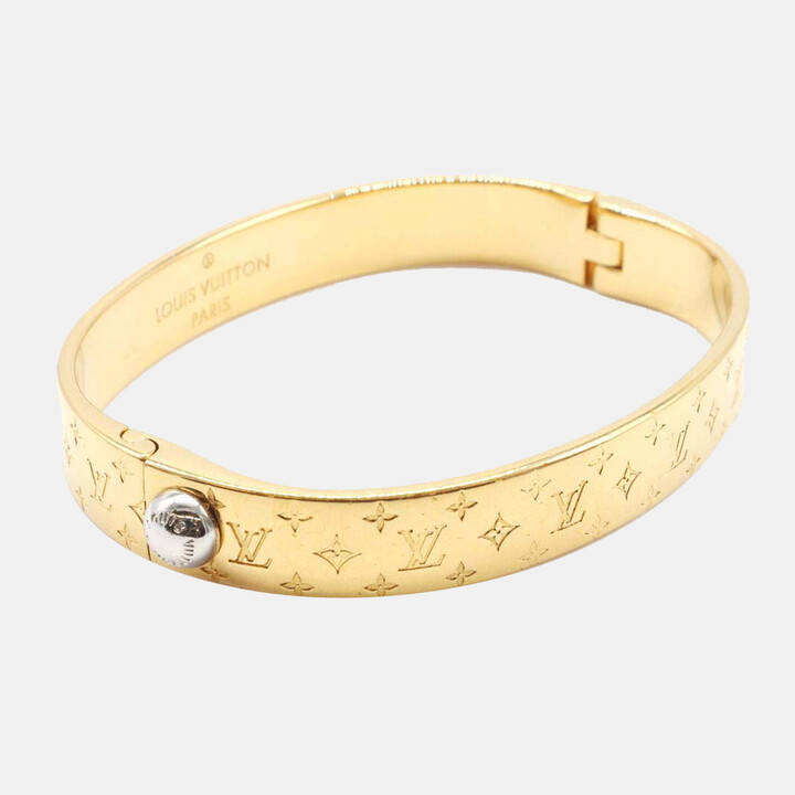 Louis Vuitton Wanted Resin Gold Tone Metal Bangle Bracelet S+