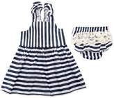 Thumbnail for your product : Kids Tales Baby Girls Striped Ruffle Sleeve Dress and Pants Nappy Cover Outfit
