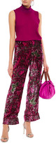 Thumbnail for your product : F.R.S For Restless Sleepers Etere Floral-print Ribbed Velvet Straight-leg Pants