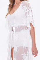 Thumbnail for your product : Forever 21 Floral Embroidered Mesh Cardigan