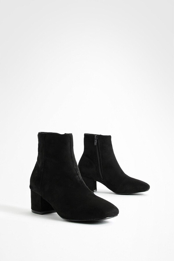 black platform booties low heel