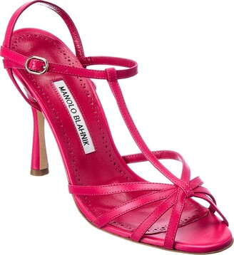 Manolo Blahnik Buckle Closure Strappy Heels 90mm Pink Suede EU 40.5 UK |  Luxe Collective