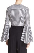 Thumbnail for your product : Milly Women's 'Ruthie' Stripe Cotton Bell Sleeve Blouse