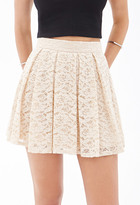 Thumbnail for your product : Forever 21 Pleated Lace Skater Skirt