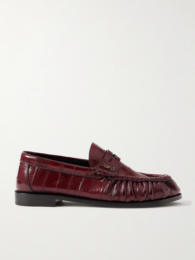 SAINT LAURENT - Le Loafer Eel Loafers - Burgundy