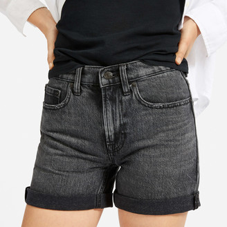 black denim short shorts