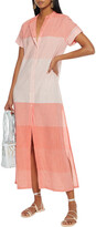 Thumbnail for your product : Onia Renee Striped Cotton-gauze Maxi Shirt Dress