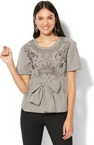 Thumbnail for your product : New York and Company Madison Stretch Shirt - Embroidered - Metallic Stripe - 7th Avenue