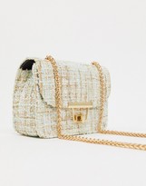 Thumbnail for your product : My Accessories London Exclusive boucle cross body bag with chain strap in pink