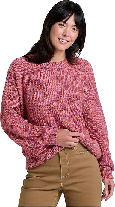 Toad&Co Twigtree Crew Sweater Women's Sweatshirt Flamingo : LG, Cotton