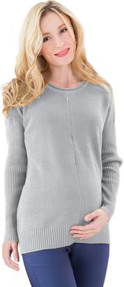 Sweet Mommy Organic Cotton Knit Pullover Sweater with Petit Dolman Sleeve GRL