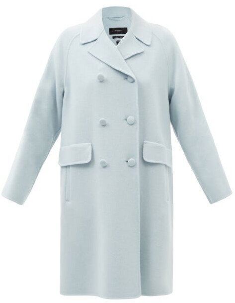 light blue wool blend coat
