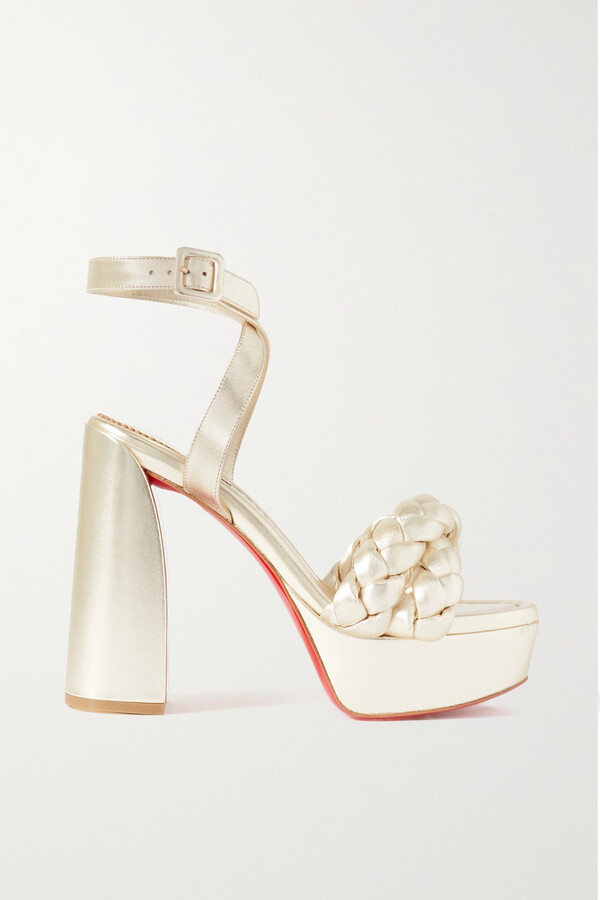 Christian Louboutin Movida Brio 130 Braided Metallic Leather