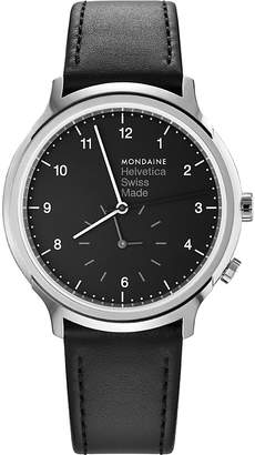 Mondaine MH1-R2020-LB Helvetica No1 Regular leather and stainless steel watch