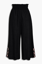 Thumbnail for your product : Sachin + Babi Portia embroidered shirred linen culottes
