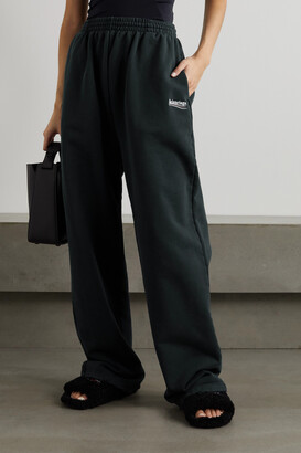 Balenciaga Distressed Embroidered Cotton-jersey Track Pants