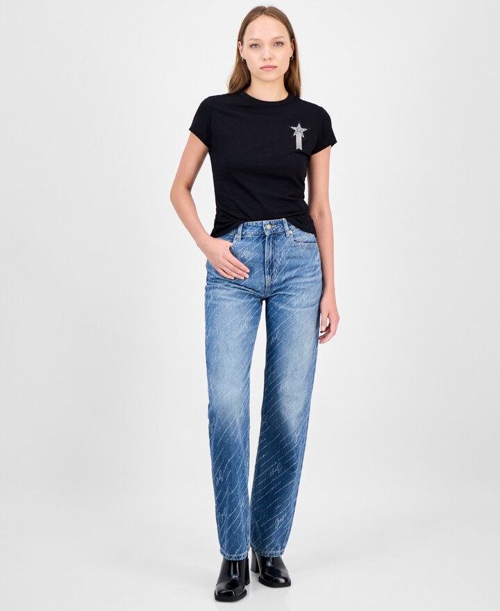 BOSS ORANGE Women's Logo Straight-Leg Jeans
