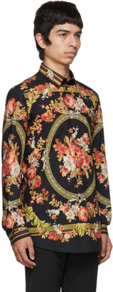 Dolce & Gabbana Black Flower Print Shirt