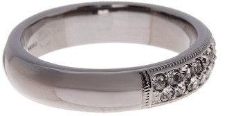 Nadri Black Rhodium Simulated Diamond Embellished Band Ring - Size 7