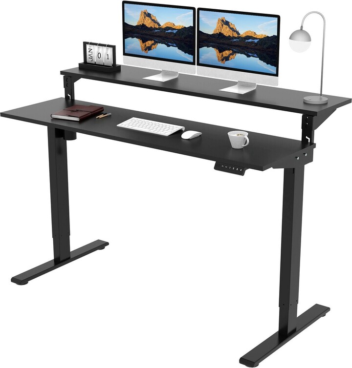 FlexiSpot 55" Dual Tier Home Office Standing Desk Studio Desk Height