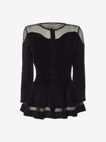 Thumbnail for your product : Alexander McQueen Chenille Knit Peplum Cardigan