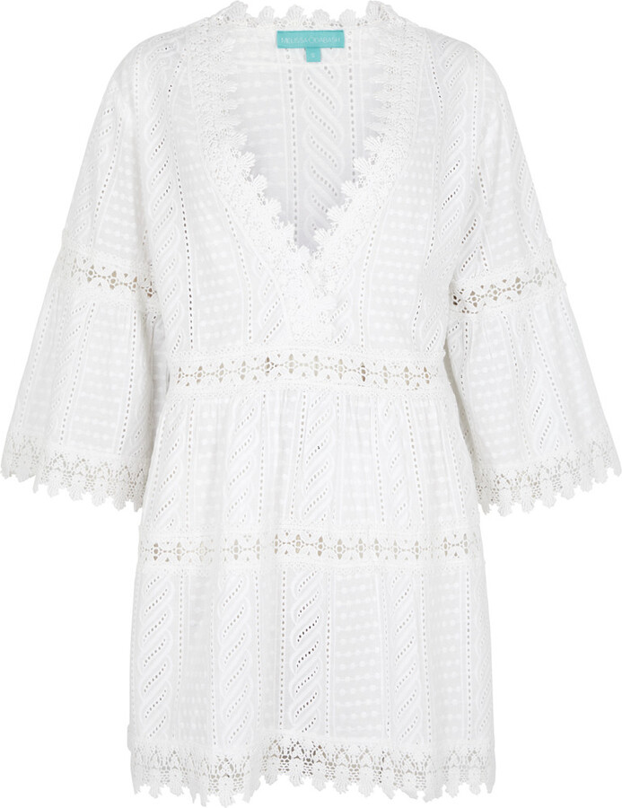 【MELISSA ODABASH】maddison crochet-knit coverup Melissa Odabash Maddison Crochet-knit Coverup - White