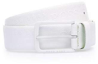 HUGO BOSS Leather belt with embosssed-logo strap