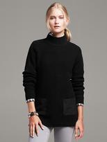 Thumbnail for your product : Banana Republic Faux-Suede Patch Waffle Pullover