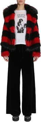 McQ Striped Faux-fur Jacket