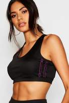 Thumbnail for your product : boohoo Fit Glitter Side Stripe Scoop Sports Bra