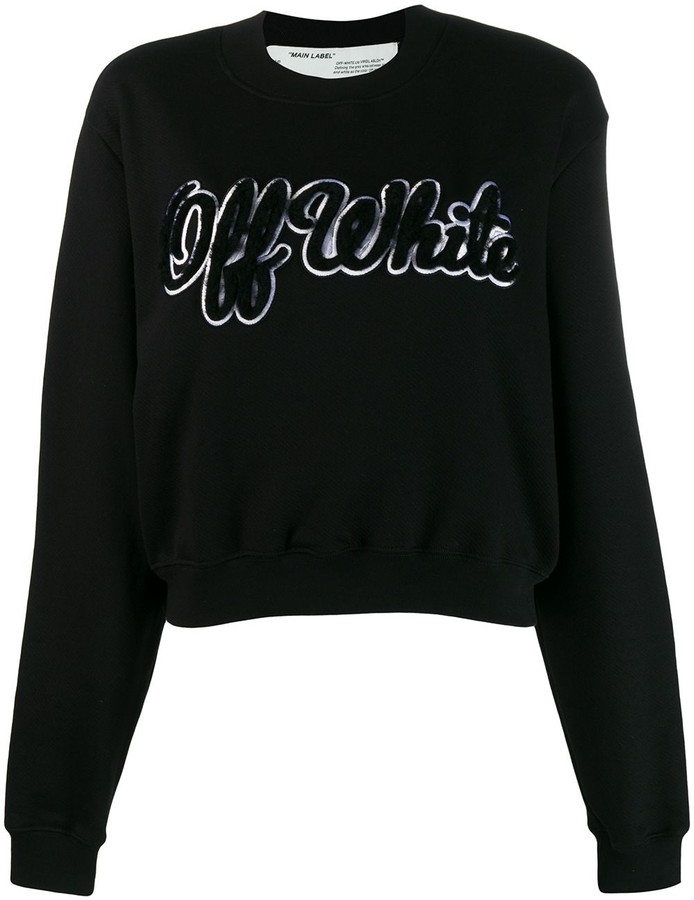 Off-White Textured Logo Jumper - ShopStyle Sweaters