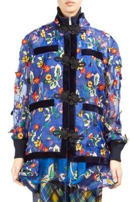 Sacai Floral Embroidered Convertible Jacket