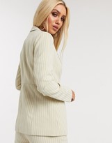 Thumbnail for your product : 4th & Reckless pocket detail blazer in beige pinstripe