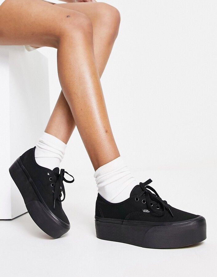 Vans UA Authentic Stackform sneakers in black - ShopStyle
