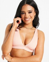 Thumbnail for your product : aerie triangle bikini top co-ord in peach