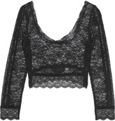 Thumbnail for your product : Dundas Cropped Chantilly Lace Top