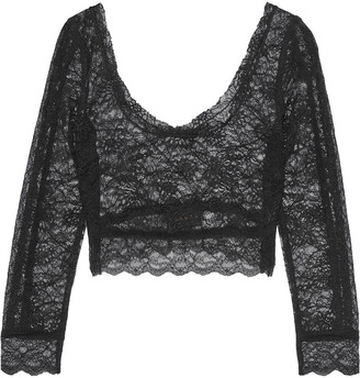 Dundas Cropped Chantilly Lace Top