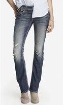 Thumbnail for your product : Express Low Rise Thick Stitch Barely Boot Jean