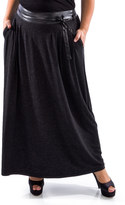 Thumbnail for your product : Black Faux Leather-Waist Maxi Skirt - Plus