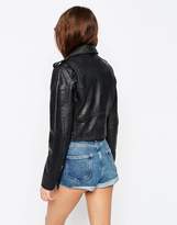 Thumbnail for your product : ASOS Premium Washed Leather Biker Jacket