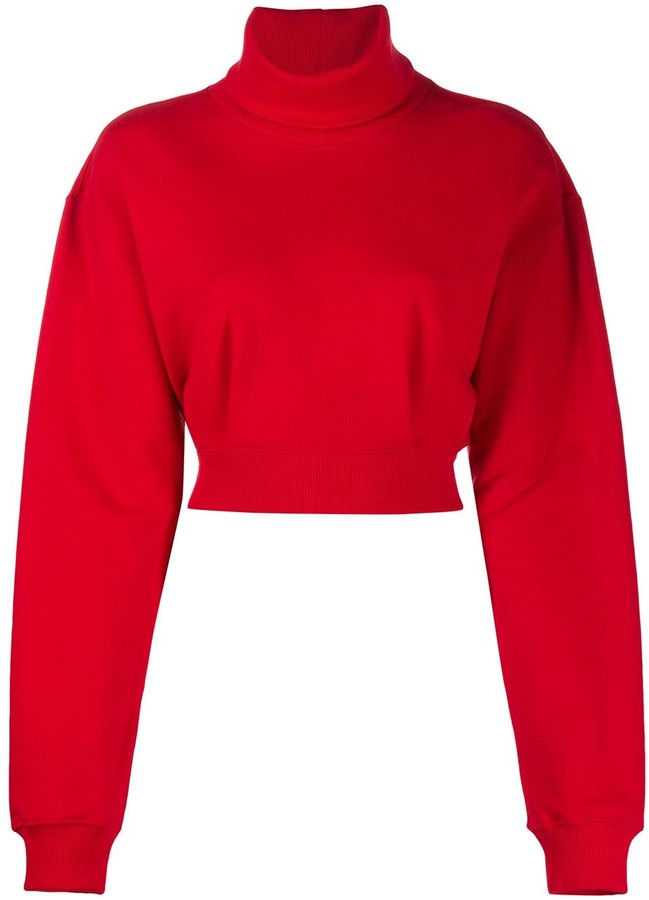 cropped turtleneck sweatshirt