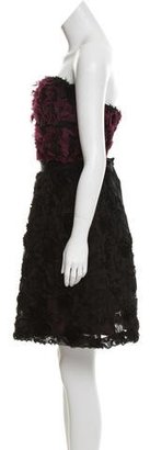 Monique Lhuillier Petal-Tiered Mini Dress