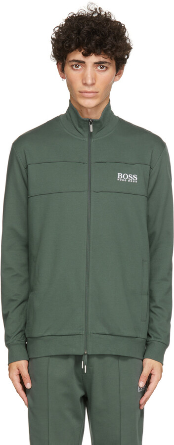 HUGO BOSS Green Tracksuit Zip-Up Sweater - ShopStyle