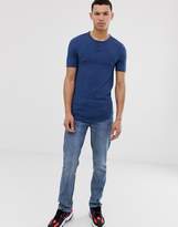 Thumbnail for your product : ASOS DESIGN Tall muscle fit t-shirt with grandad neck in blue