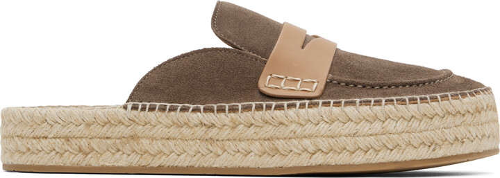 J.W.Anderson Taupe Espadrille Loafer Mules